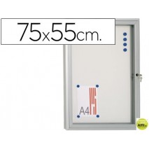 VITRINA DE ANUNCIO 75X55 PARA EXTERIOR COM MARCO ALUMINIO CERRADURA Y PUERTA ABATIBLE