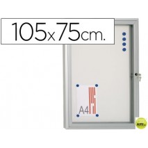 VITRINA DE ANUNCIO 105X75 PARAEXTERIOR COM MARCO ALUMINIO CERRADURA Y PUERTA ABATIBLE