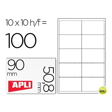 TARJETA DE VISITA APLI MICROPERFORADA 200 GRS ACABADO MATE 90X50,8 MM IMPRESORA INK-JET Y LASER.