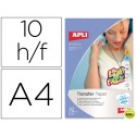 PAPEL TRANSFER PARA CAMISETAS BLANCAS TAMA¾O A-4 PRESENTADA EN CARPETA DE 10 HOJAS