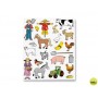 GOMETS ESCOLAR TEMATICO -LA GRANJA-ADHESIVO REMOVIBLE BOLSA DE 3 HOJAS.