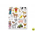 GOMETS ESCOLAR TEMATICO -LA GRANJA-ADHESIVO REMOVIBLE BOLSA DE 3 HOJAS.