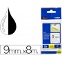 CINTA BROTHER TZE-S121 TRANSPARENTE-NEGRO 9MM LONGITUD 8 MT SUPERADHESIVA