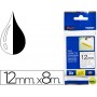 CINTA BROTHER TZE-S131 TRANSPARENTE-NEGRO 12MM LONGITUD 8 MT SUPERADHESIVA