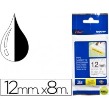 CINTA BROTHER TZE-S131 TRANSPARENTE-NEGRO 12MM LONGITUD 8 MT SUPERADHESIVA
