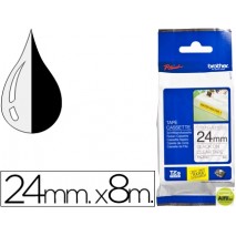 CINTA BROTHER TZE-S151 TRANSPARENTE-NEGRO 24MM LONGITUD 8 MT SUPERADHESIVA