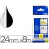 CINTA BROTHER TZE-S151 TRANSPARENTE-NEGRO 24MM LONGITUD 8 MT SUPERADHESIVA