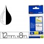 CINTA BROTHER TZE-S231 BLANCO-NEGRO 12MM LONGITUD 8 MT SUPERADHESIVA