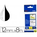 CINTA BROTHER TZE-S231 BLANCO-NEGRO 12MM LONGITUD 8 MT SUPERADHESIVA