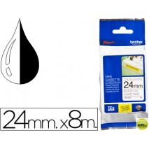 CINTA BROTHER TZE-S251 BLANCO-NEGRO 24MM LONGITUD 8 MT SUPERADHESIVA