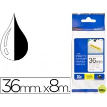 CINTA BROTHER TZE-S261 BLANCO-NEGRO 36MM LONGITUD 8 MT SUPERADHESIVA