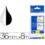 CINTA BROTHER TZE-S261 BLANCO-NEGRO 36MM LONGITUD 8 MT SUPERADHESIVA