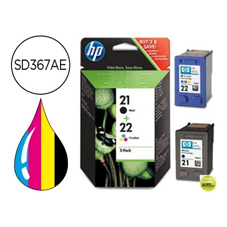 INK-JET HP N 21 + 22 DJ 3920 3940 D2360 2460 F300 350 380 2180 4100 4180 PSC SERIES 1400 OJ