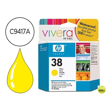INK-JET HP 38 AMARILLO PIGMENTADO PHOTOSMART PRO SERIE B8800/B9180