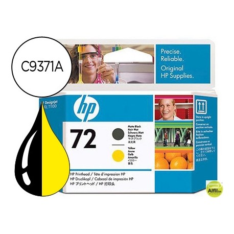 INK-JET HP 72 CABEZAL NEGRO MATE Y AMARILLO DESIGNJET T610/1100