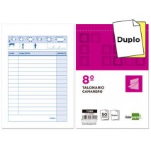 TALONARIO LIDERPAPEL CAMARERO 8Ì ORIGINAL Y COPIA T280