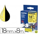 CINTA BROTHER TZ-S641 AMARILLO-NEGRO 18MM LONGITUD 8 MT SUPERADHESIVA