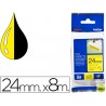 CINTA BROTHER TZE-S651 AMARILLO-NEGRO 24MM LONGITUD 8 MT SUPERADHESIVA