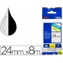 CINTA BROTHER TZE-151 TRANSPARENTE -NEGRO 24MM LONGITUD 8 MT