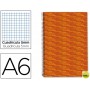 BLOC ESPIRAL LIDERPAPEL A6 MICRO MULTILIDER TAPA FORRADA 140H 70G CUADRO 5MM 5 BANDAS. NARANJA