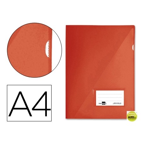 CARPETA DOSSIER LIDERPAPEL A4 UÑERO ROJA