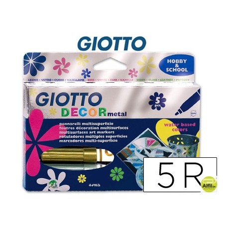 ROTULADOR GIOTTO DECOR METAL CAJA DE 5 ROTULADORES