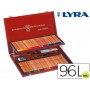 LAPICES DE COLORES LYRA REMBRANDT ACUARELABLE 96 COLORES ESTUCHE MADERA+LAPIZ NEGRO+CUCHILLA+TABLA