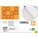 PAPEL DIBUJO LIDERPAPEL LINEAL297X420MM 130G/M2 CON RECUADRO PACK DE 10