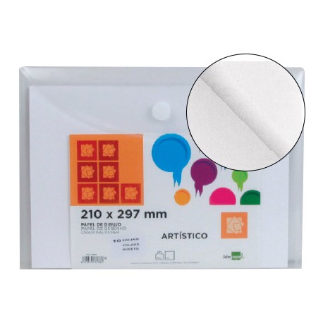 PAPEL DIBUJO LIDERPAPEL ARTISTICO 210X297MM 130G/M2 SIN RECUADRO PACK DE 10