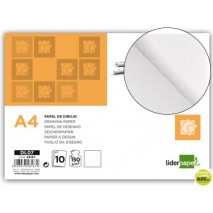 PAPEL DIBUJO LIDERPAPEL 210X297MM 150G/M2 SIN RECUADRO PACK DE 10
