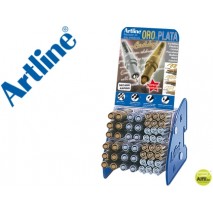 ROTULADOR ARTLINE MARCADOR PERMANENTE TINTA METALICA GAMA ORO Y PLATA EK-900-999 EXPOSITOR DE 48 UNI