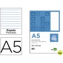 BLOC NOTAS LIDERPAPEL HORIZONTAL A5 80 HOJAS 60G/M2 PERFORADO