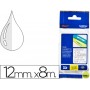 CINTA BROTHER TZE-135 TRANSPARENTE-BLANCO 12MM LONGITUD 8 MT