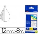 CINTA BROTHER TZE-135 TRANSPARENTE-BLANCO 12MM LONGITUD 8 MT