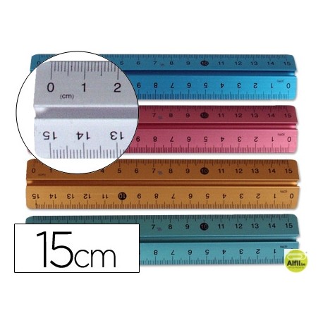 REGLAS DE 15 CM ALUMINIO COLORES SURTIDOS
