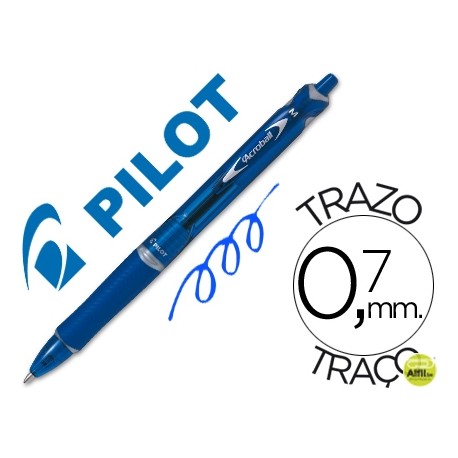 BOLIGRAFO PILOT ACROBALL AZUL TINTA ACEITE PUNTA DE BOLA DE 1,0MM RETRACTIL