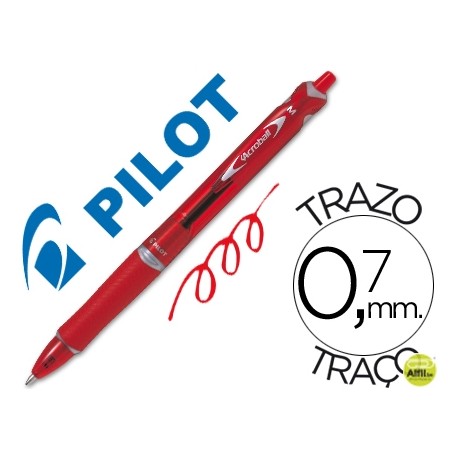 BOLIGRAFO PILOT ACROBALL ROJO TINTA ACEITE PUNTA DE BOLA DE 1,0MM RETRACTIL