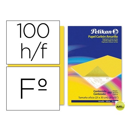 PAPEL CARBON PELIKAN AMARILLO TAMAÑO FOLIO-CAJA DE 100 UNIDADES
