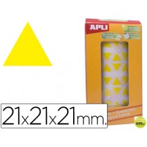 GOMETS AUTOADHESIVOS TRIANGULARES 21X21X21MM AMARILLO EN ROLLO