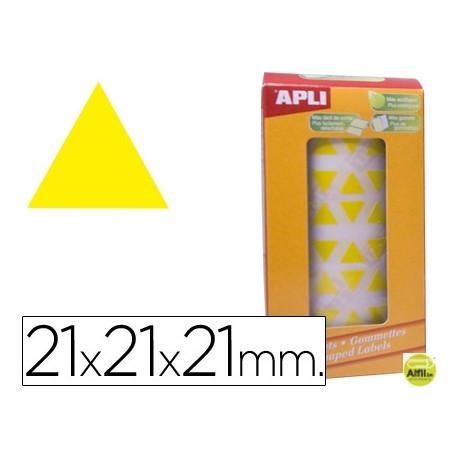 GOMETS AUTOADHESIVOS TRIANGULARES 21X21X21MM AMARILLO EN ROLLO
