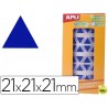 GOMETS AUTOADHESIVOS TRIANGULARES 21X21X21 MM AZUL EN ROLLO