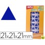 GOMETS AUTOADHESIVOS TRIANGULARES 21X21X21 MM AZUL EN ROLLO