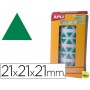 GOMETS AUTOADHESIVOS TRIANGULARES 21X21X21 MM VERDE EN ROLLO