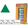 GOMETS AUTOADHESIVOS TRIANGULARES 21X21X21 MM VERDE EN ROLLO