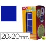GOMETS AUTOADHESIVOS CUADRADAS 20X20 MM AZUL EN ROLLO