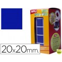 GOMETS AUTOADHESIVOS CUADRADAS 20X20 MM AZUL EN ROLLO