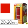 GOMETS AUTOADHESIVOS CUADRADAS 20X20 MM ROJO EN ROLLO