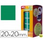 GOMETS AUTOADHESIVOS CUADRADAS 20X20 MM VERDE EN ROLLO