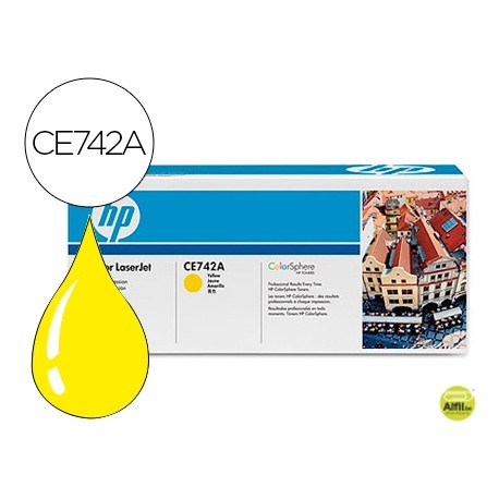 TONER HP COLOR LASERJET CP5225 CP5225N CP5225D -CE742A- AMARILLO 7.300 PAGS