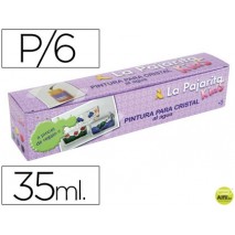 PINTURA LACA CRISTAL LA PAJARITA -SET DE 6 COLORES SURTIDOS +PINCEL